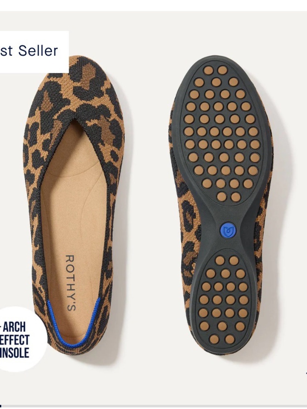 Rothy's (Never worn) Leopard Knit Daily Flat in Brown and Black